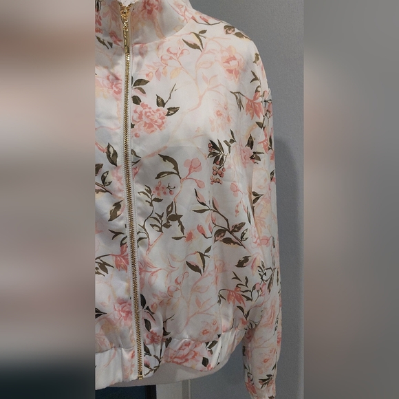 Marc New York Floral Bomber Jacket - Cream and Brown - Picture 3 of 9